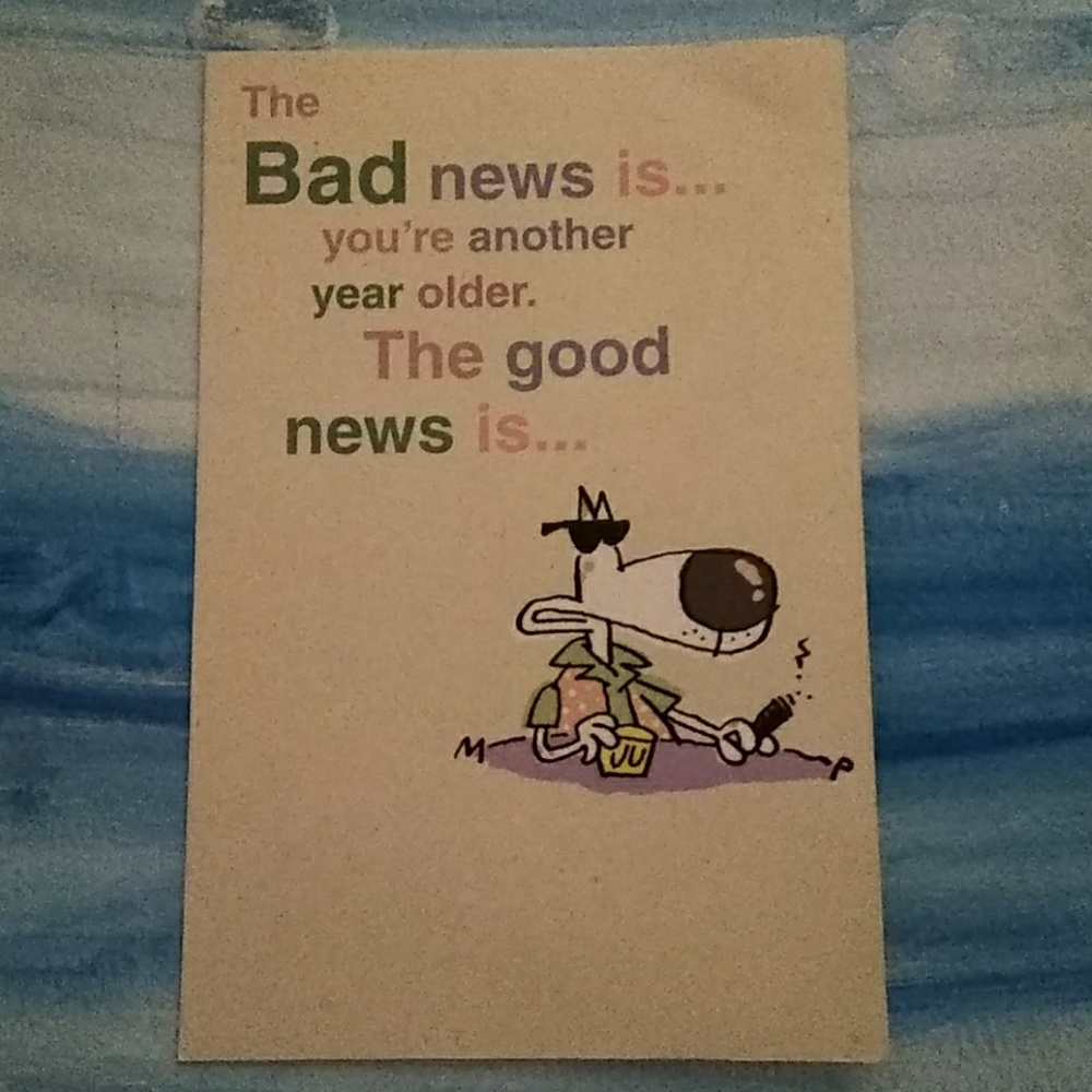 Carlton Cards Bad News Birthday Card + free card